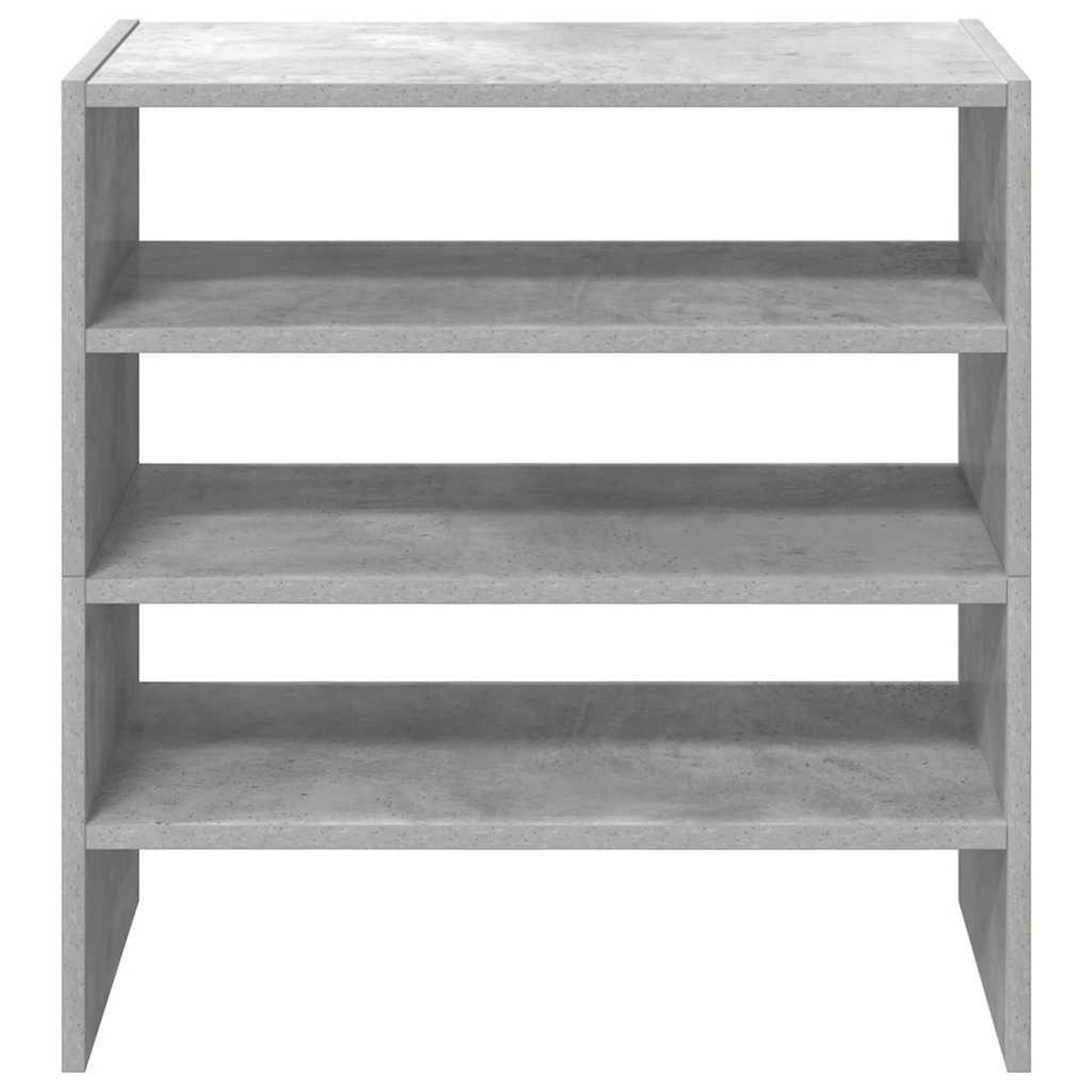 Voir la diapositive 4 : VIDAXL Etageres a chaussures 2 pcs empilable gris beton 60x30x30,5 cm