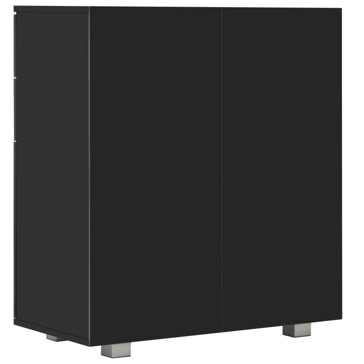 VIDAXL Buffet Noir brillant 71x35x80 cm Bois d'ingenierie
