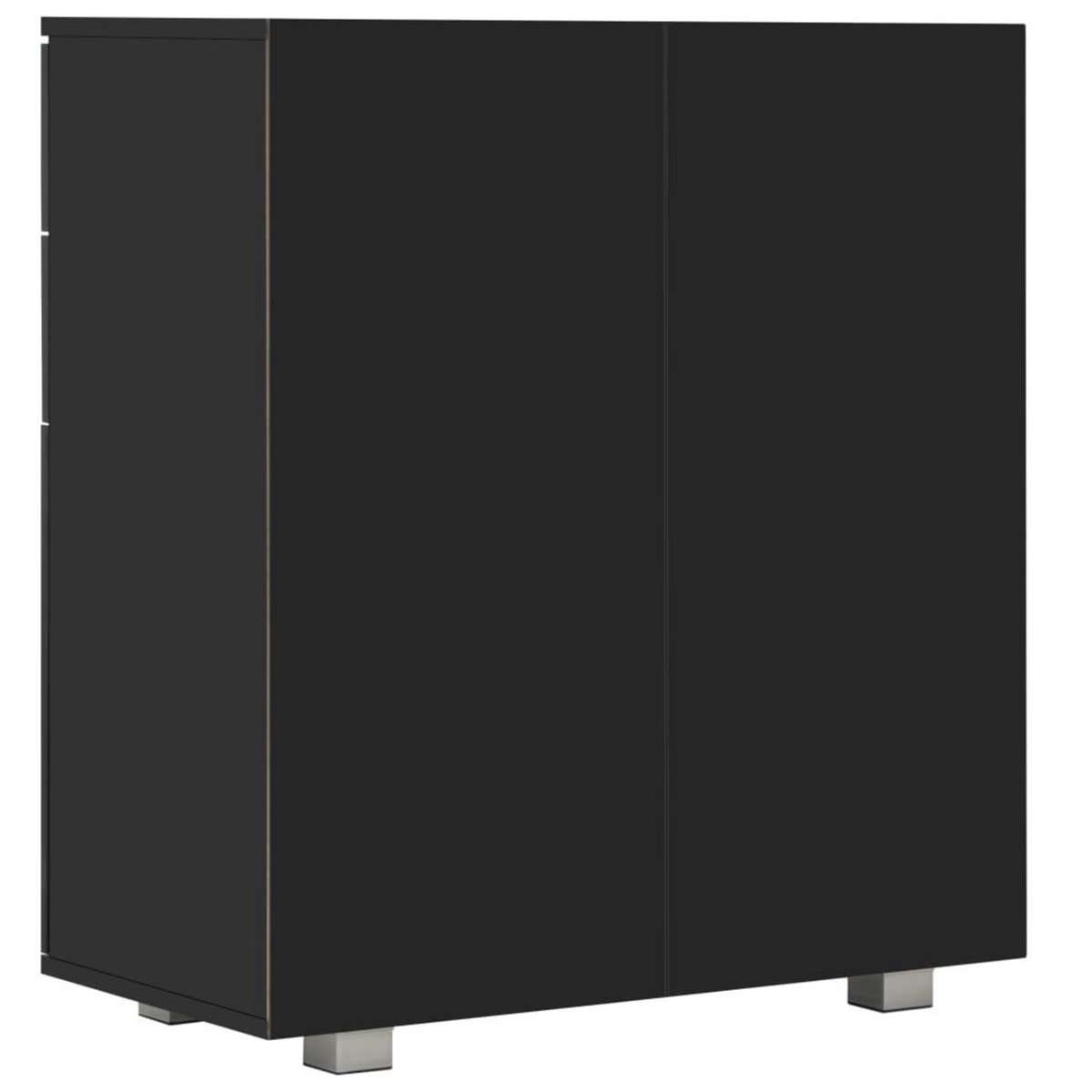 VIDAXL Buffet Noir brillant 71x35x80 cm Bois d'ingenierie