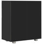 Voir la diapositive 5 : VIDAXL Buffet Noir brillant 71x35x80 cm Bois d'ingenierie