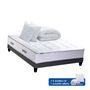 Voir la diapositive 2 : Ensemble Matelas Ressort 7 zones + sommier 140 x 190 cm + oreillers + couette PALACIO