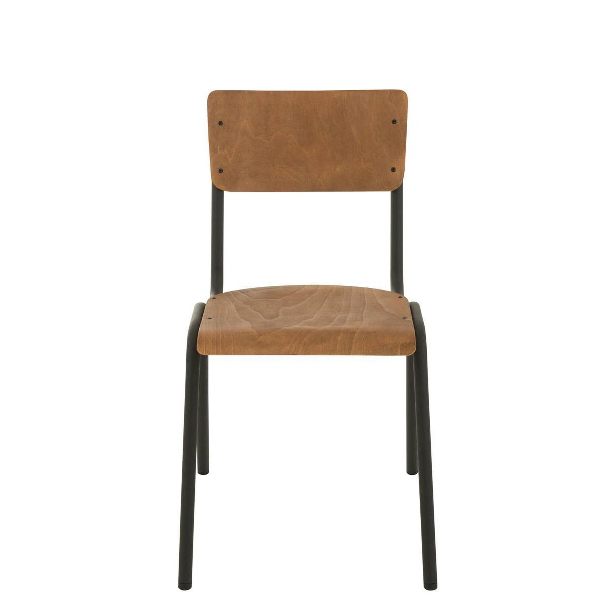 Voir la diapositive 2 : J-LINE Chaise vintage en bois  mauricio  82cm marron