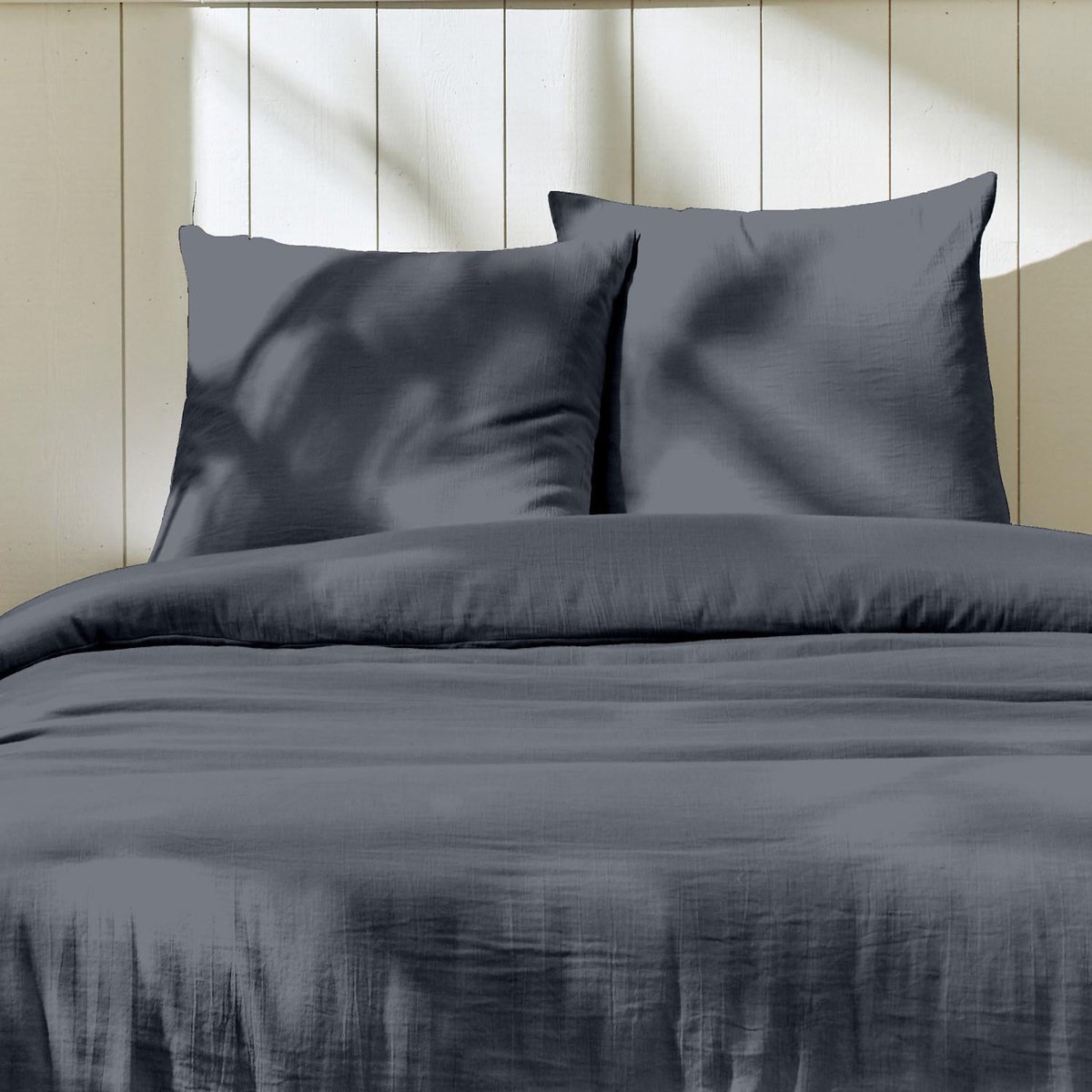 Home collection Parure housse de couette en gaze de coton - rose