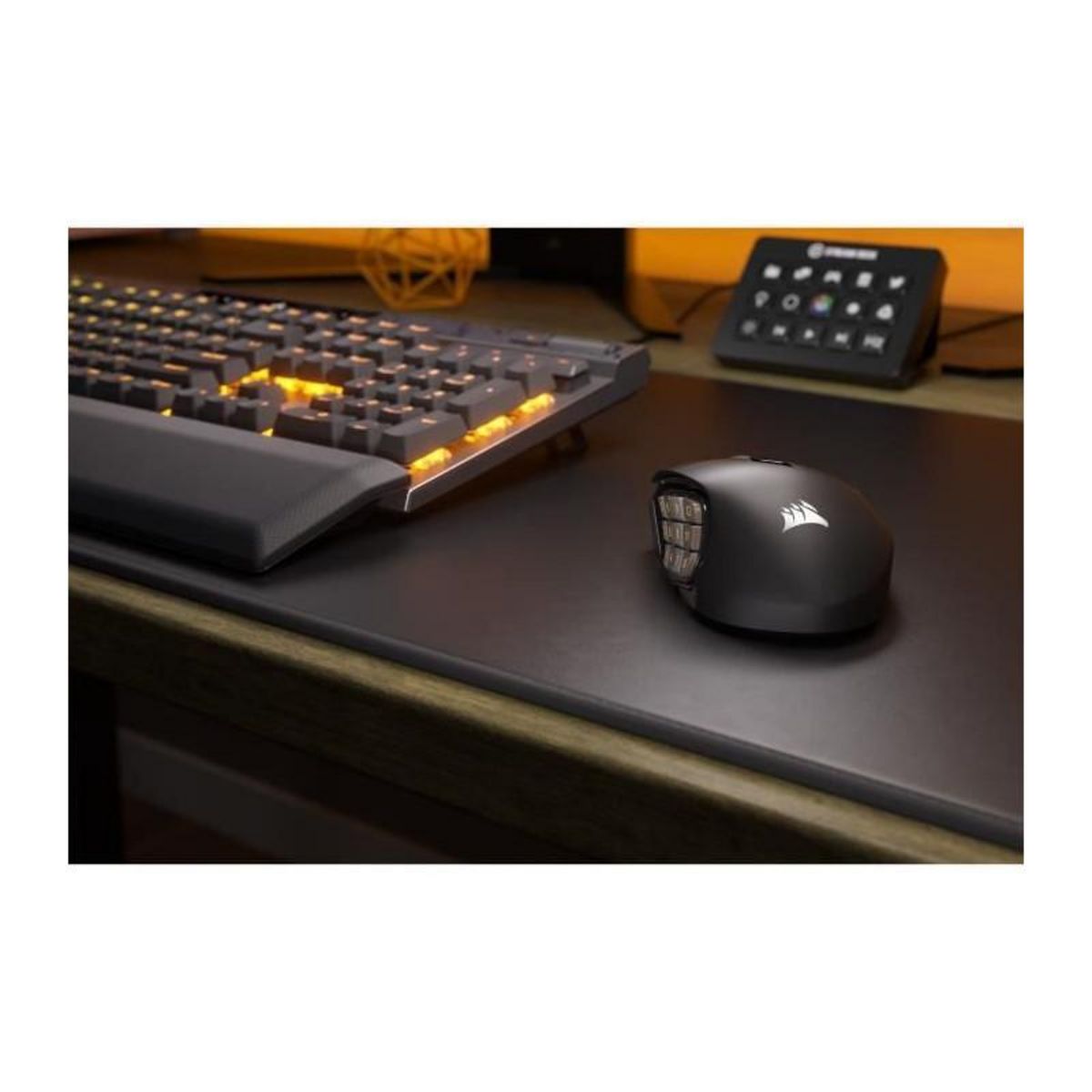 Corsair Souris Gaming - Sans fil - CORSAIR - SCIMITAR ELITE RGB Wireless - 16 boutons programmables - Autonomie 150h - Noir (CH-9314311-