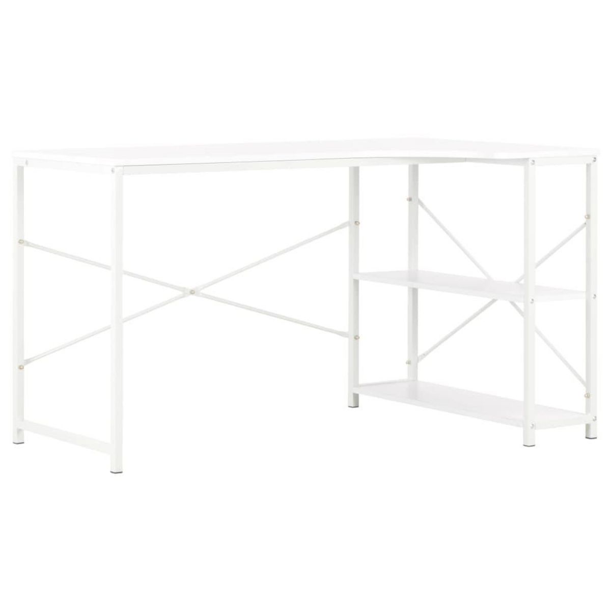 VIDAXL Bureau d'ordinateur Blanc 120x72x70 cm