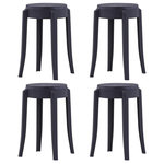 VIDAXL Tabourets empilables lot de 4 noir plastique