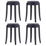 Voir la diapositive 1 : VIDAXL Tabourets empilables lot de 4 noir plastique