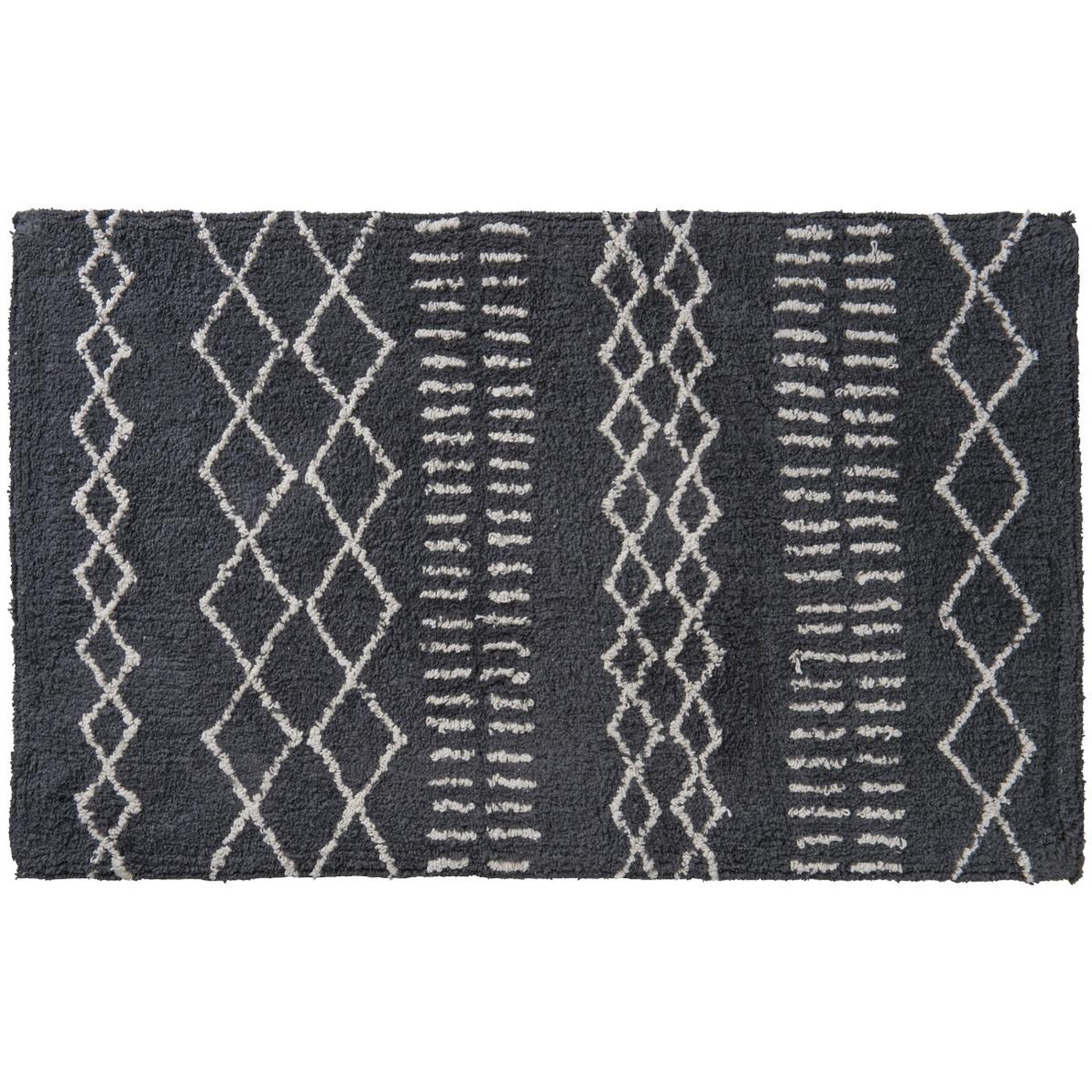 Voir la diapositive 1 : GUY LEVASSEUR Tapis de bain déco ethnique en coton 50x80cm