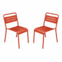 Voir la diapositive 1 : CONCEPT USINE Lot de 2 chaises de jardin empilables terracotta BERGAME