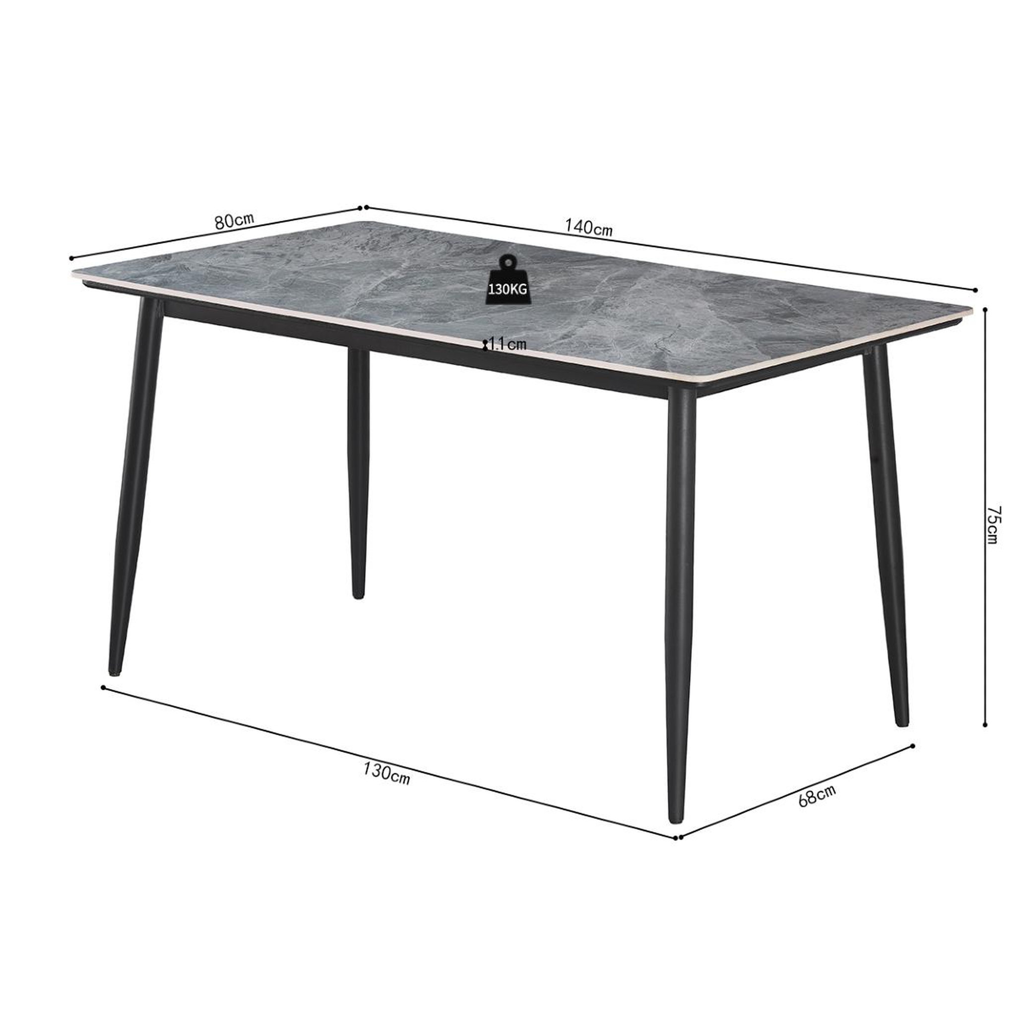 Voir la diapositive 6 : JLC KREATION Table à manger 140cm 4 à 6 personnes OSKAR