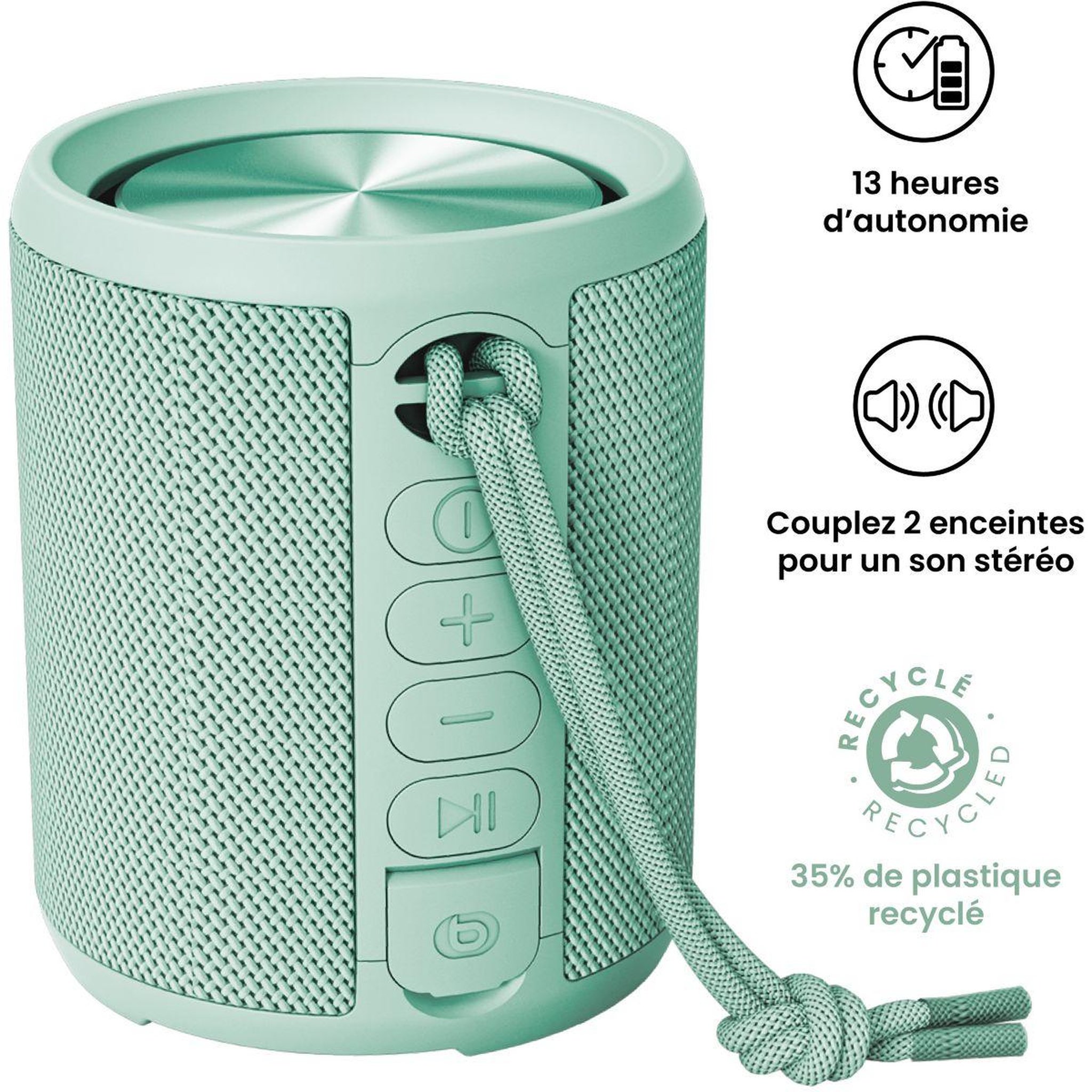 Voir la diapositive 1 : ESSENTIEL B Enceinte portable SB70 Mini Amande