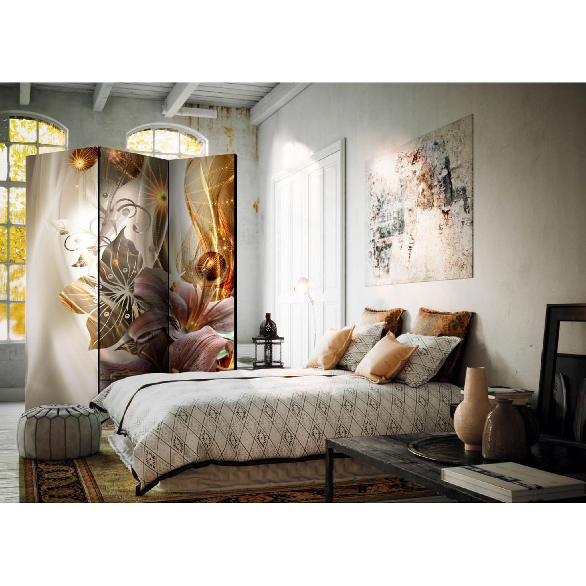 Voir la diapositive 2 : Paris Prix Paravent 3 volets  amber land  135x172cm