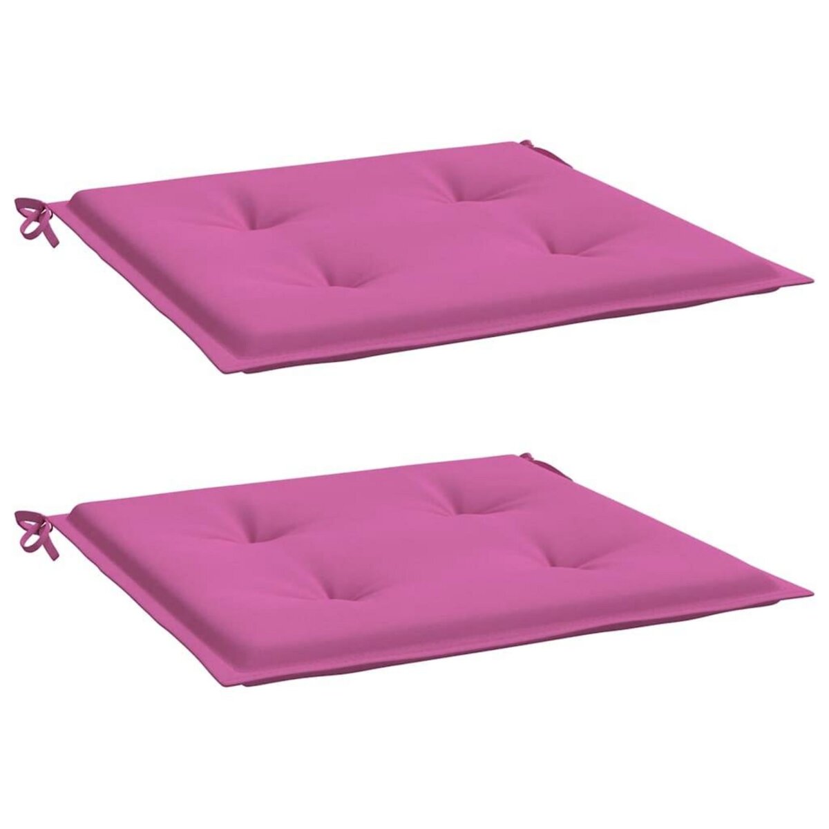 VIDAXL Coussins de chaise de jardin lot de 2 rose 40x40x3 cm tissu