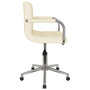 Voir la diapositive 4 : VIDAXL Chaise pivotante de bureau Creme Tissu