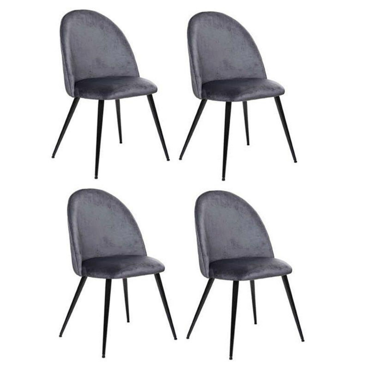  Lot de 4 Chaises Design  Slano  84cm Gris Souris