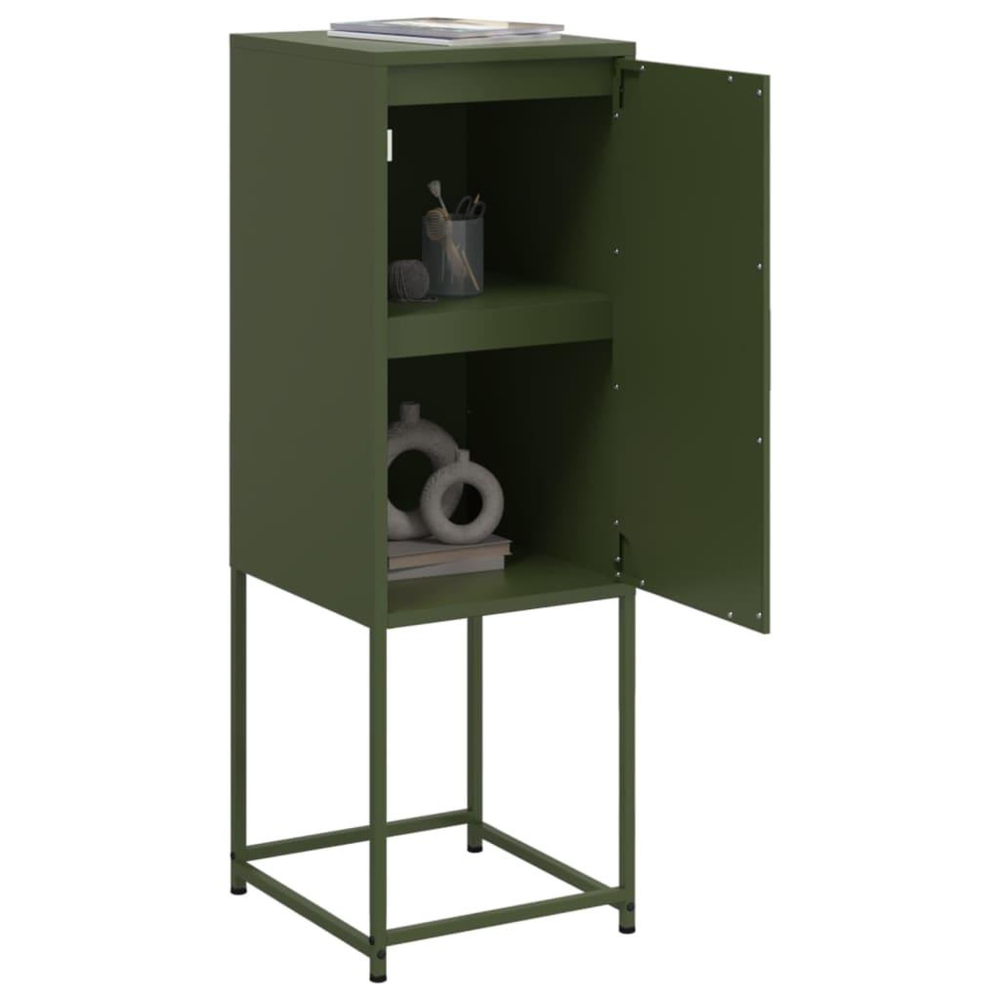 Voir la diapositive 5 : VIDAXL Buffet vert olive 36x39x107 cm acier