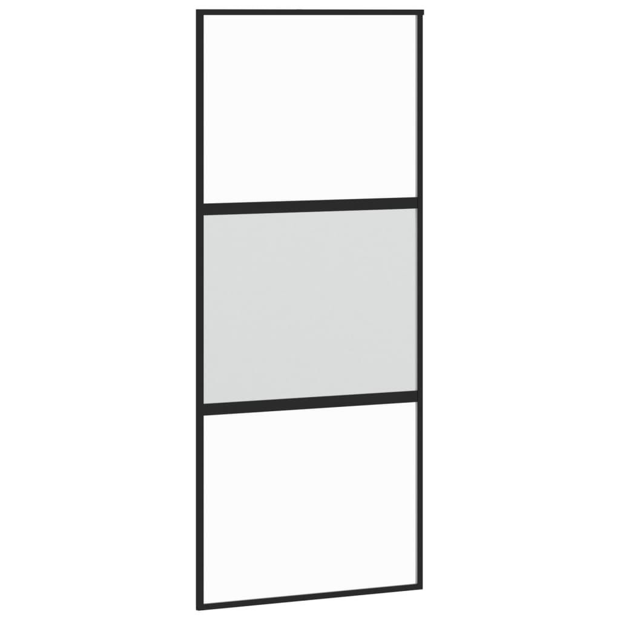 Voir la diapositive 2 : VIDAXL Porte coulissante noir 90x205 cm verre trempe aluminium