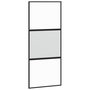 Voir la diapositive 2 : VIDAXL Porte coulissante noir 90x205 cm verre trempe aluminium