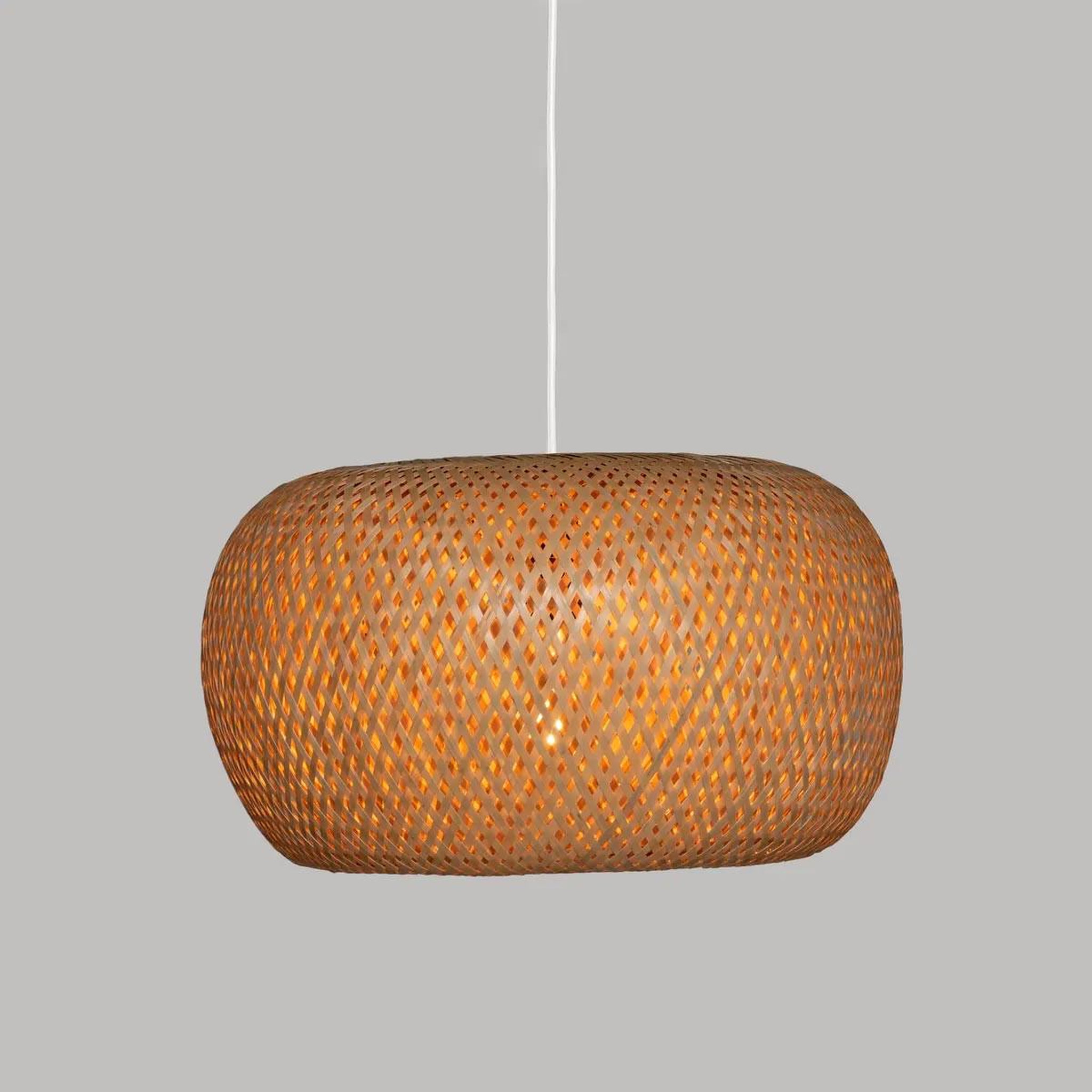 Voir la diapositive 2 : ATMOSPHERA Lampe suspension en bambou  namaste  46cm beige