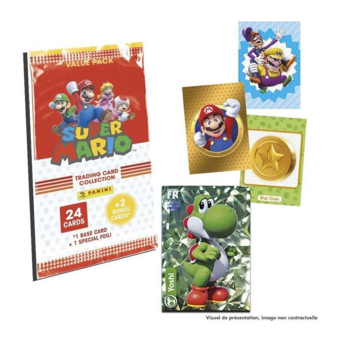Panini PANINI - Super Mario Trading Cards - Fat Pack De 24 Cartes + 2 Cartes Bonus