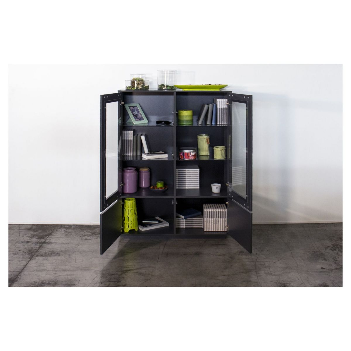 Vitrine moderne 4 portes 100 cm LUCERA