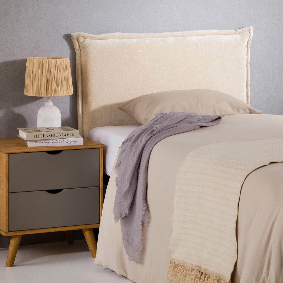 IDIMEX Tête de lit DELMO 90 sur pieds, en tissu