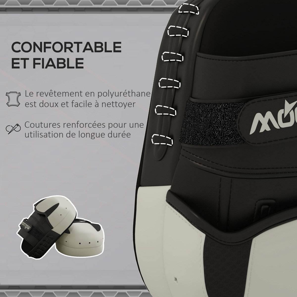 HOMCOM Pattes d'ours de boxe - paire de pattes d'ours pour entraînement kickboxing boxe Muay Thai