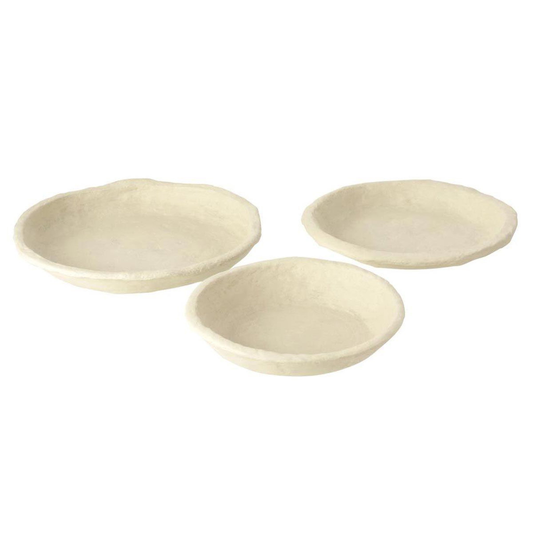 J-LINE Lot de 3 coupelles déco  chad  40cm blanc
