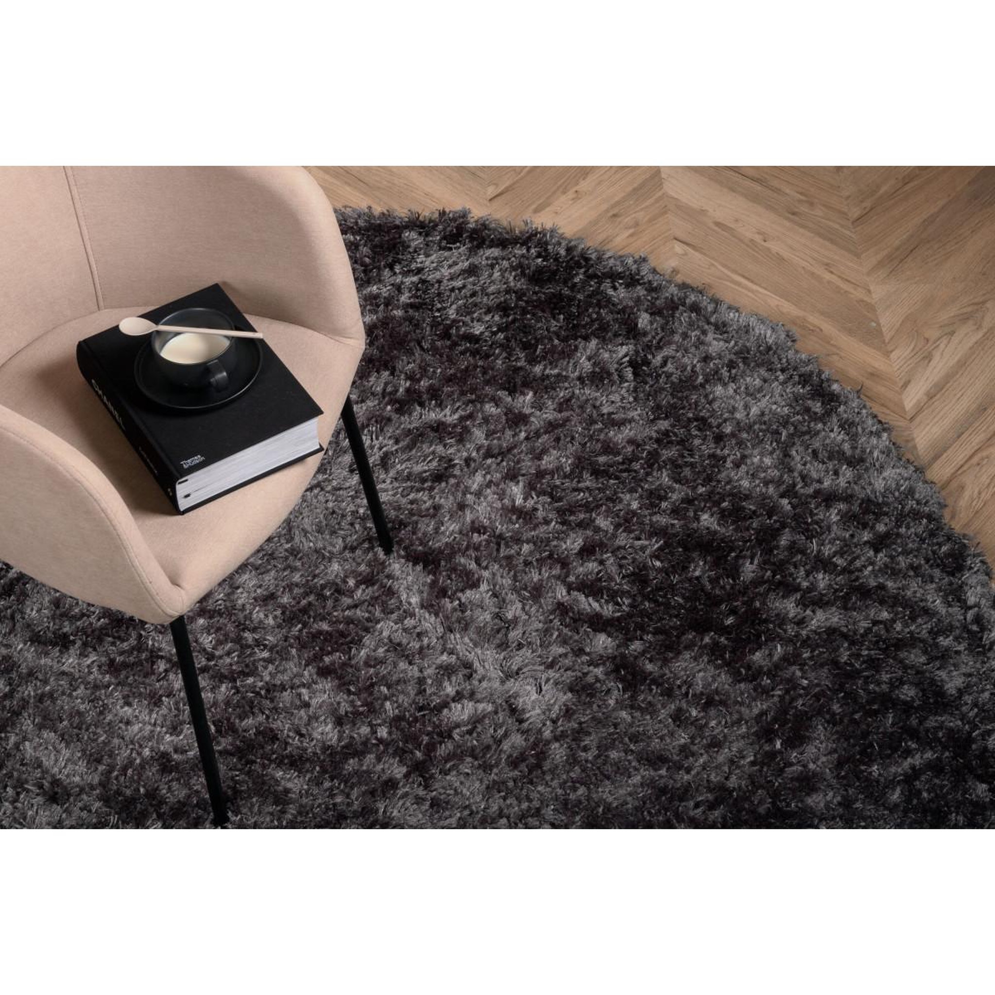 Voir la diapositive 5 : Paris Prix Tapis rond design  natta  200cm gris foncé