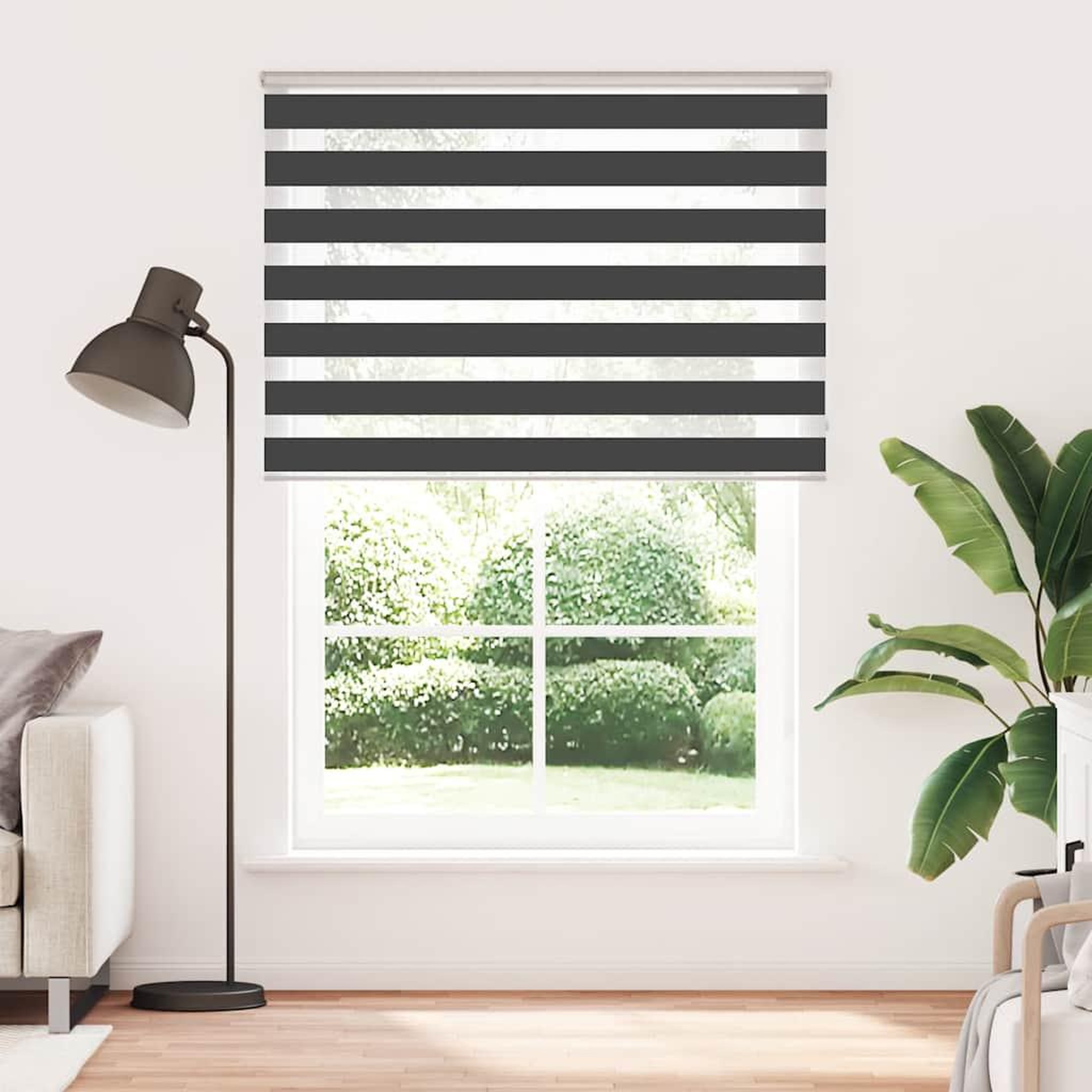 Voir la diapositive 2 : VIDAXL Store zebre noir 155x200 cm largeur du tissu 150,9 cm polyester
