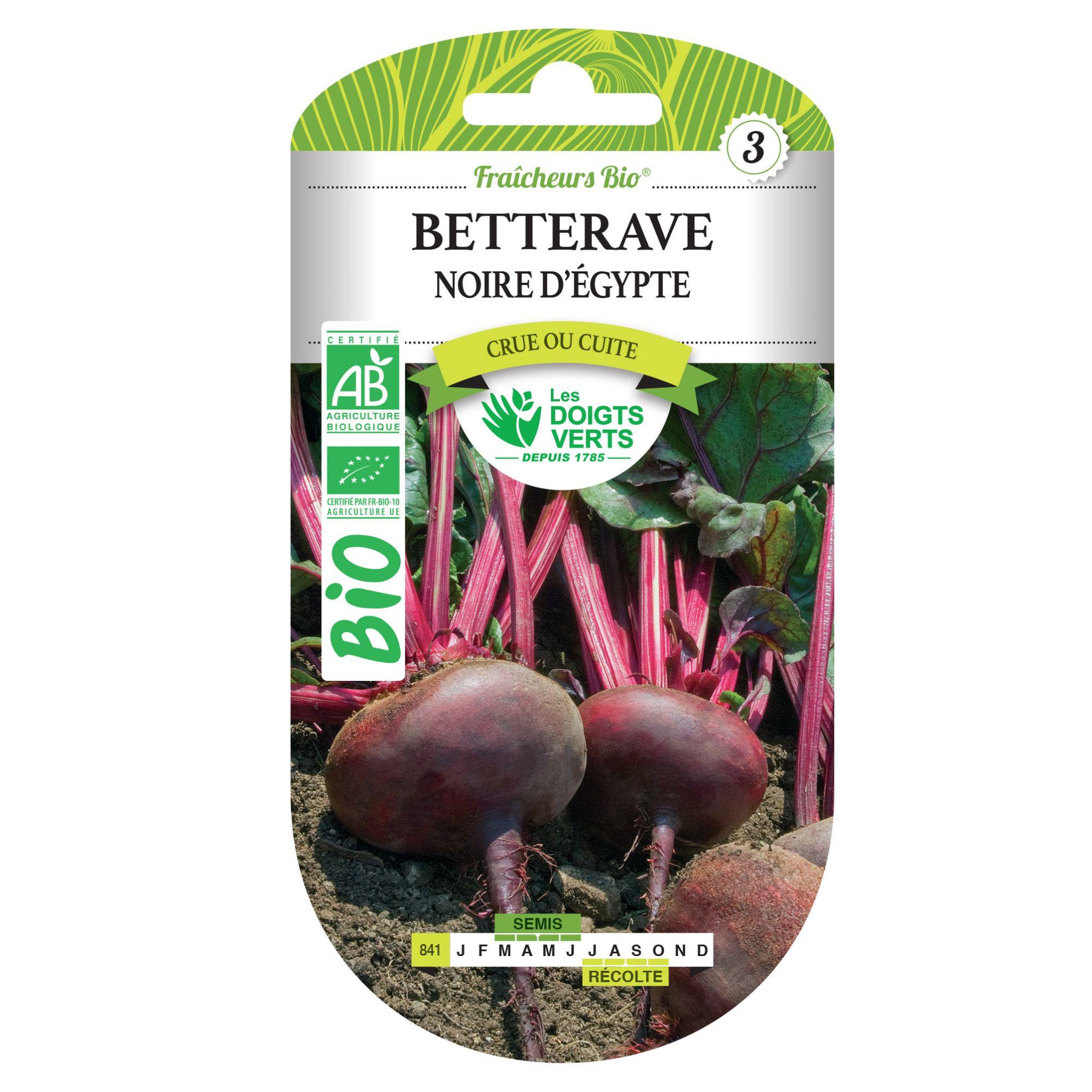 Voir la diapositive 2 : LES DOIGTS VERTS Graines betterave noire d'Egypte BIO Les Doigts Verts