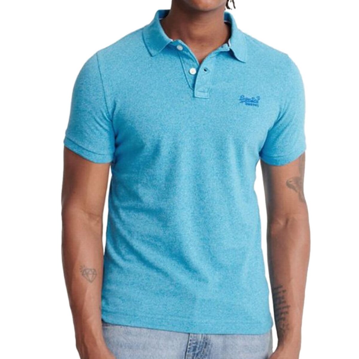 SUPERDRY Polo bleu homme Superdry Classic Pique pas cher Auchan