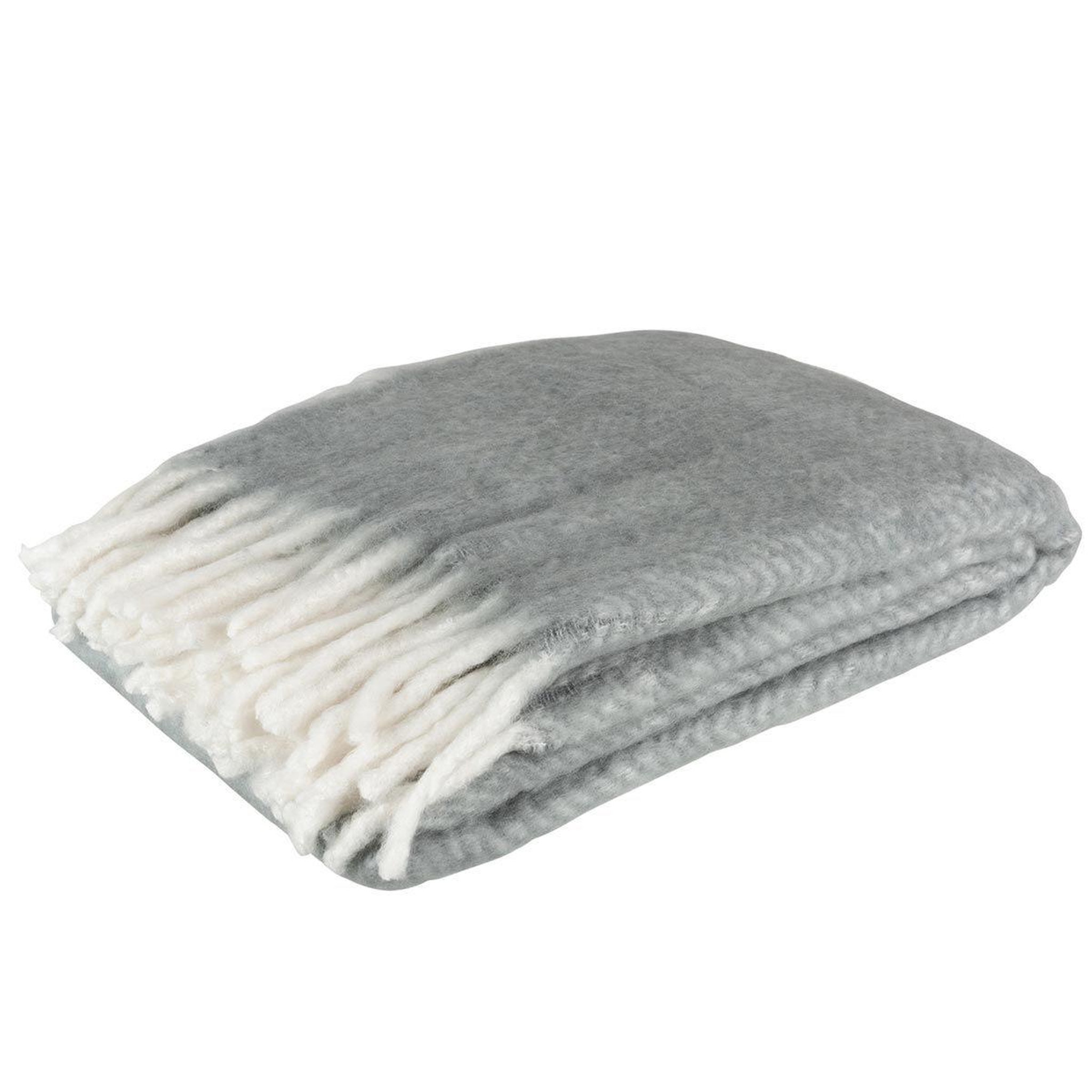 Voir la diapositive 1 : J-LINE Plaid déco  alpha  136x190cm gris & blanc