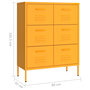 Voir la diapositive 6 : VIDAXL Armoire a tiroirs Jaune moutarde 80x35x101,5 cm Acier