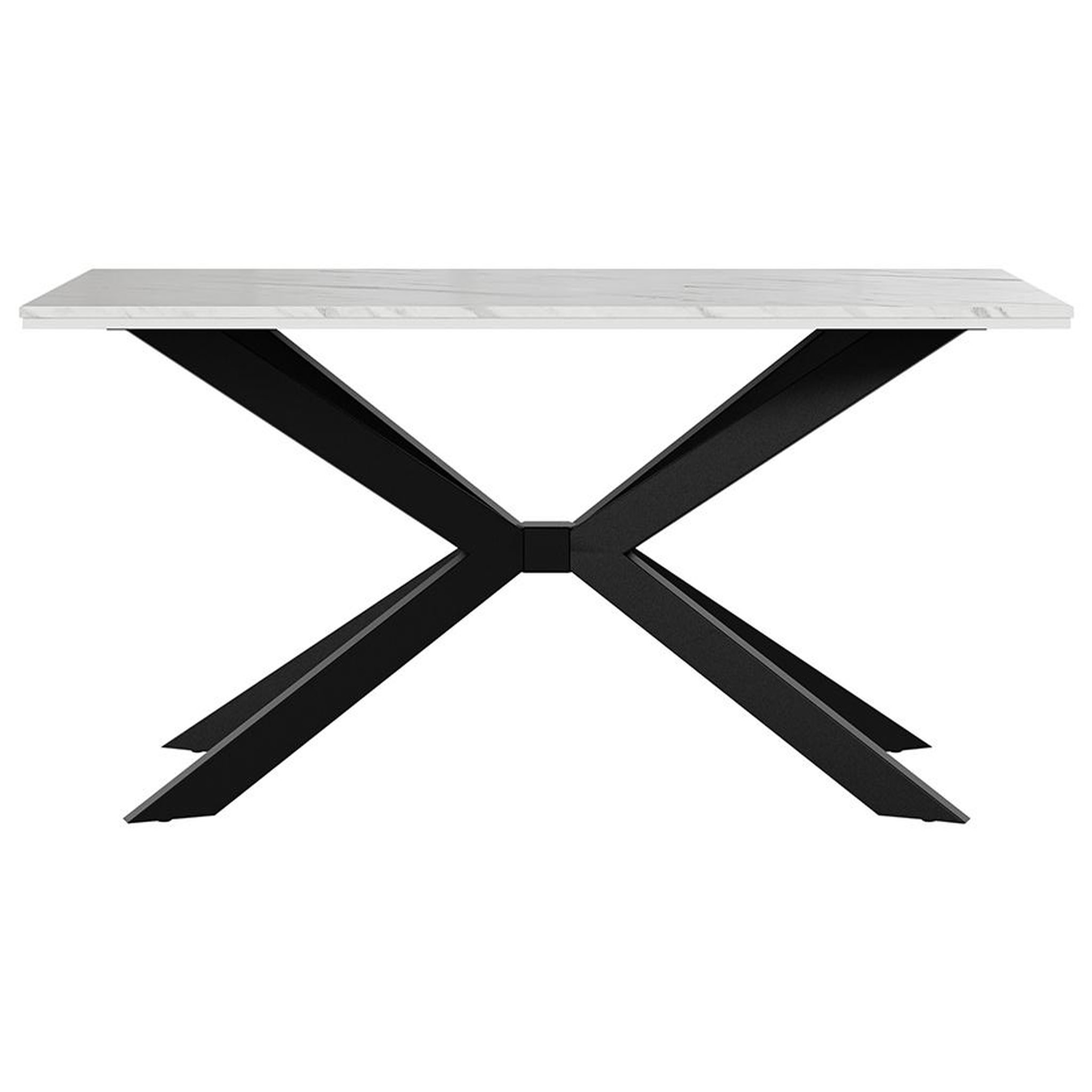Voir la diapositive 3 : BEST MOBILIER Casey - table à manger - plateau effet marbre - pieds en métal - 4 à 8 personnes