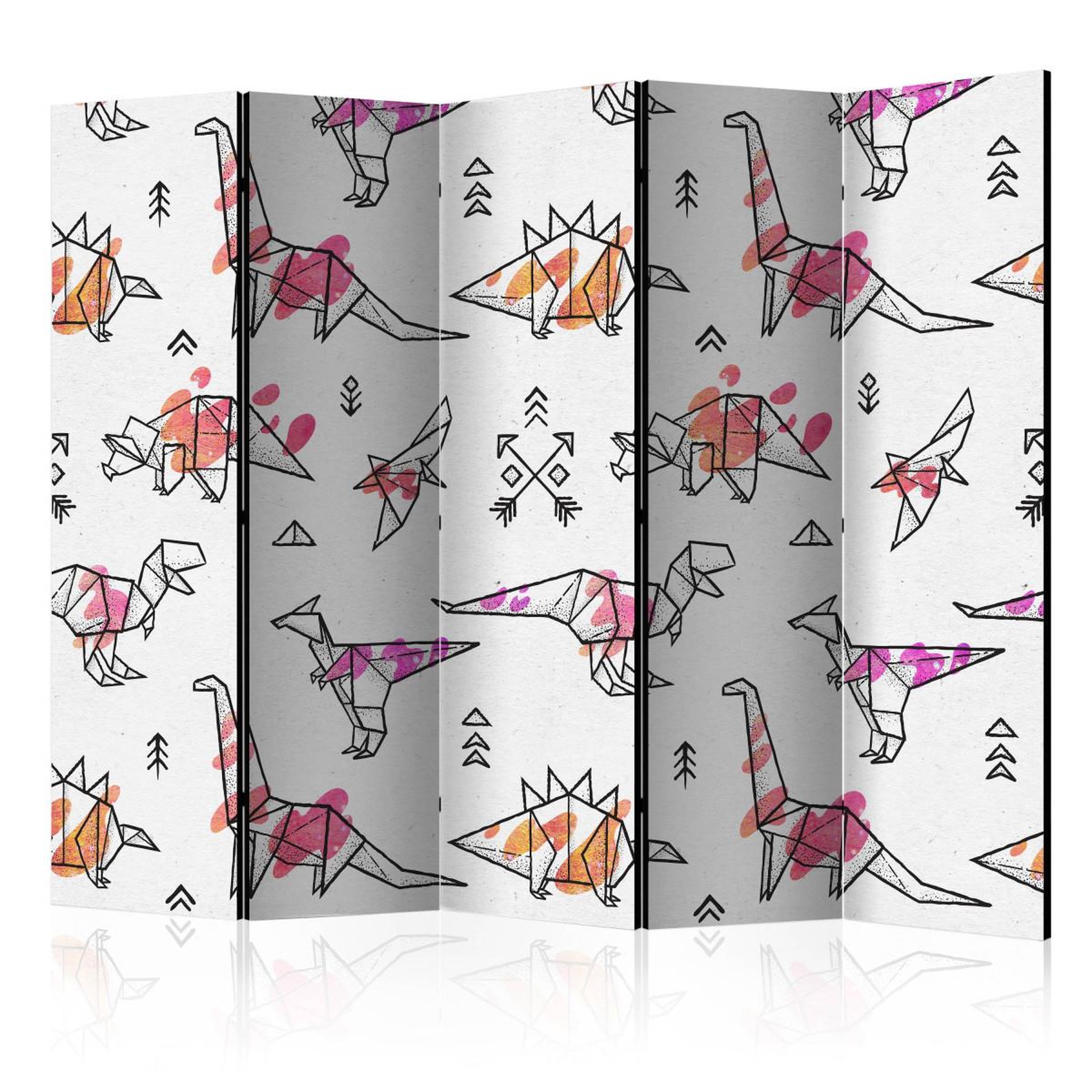 Paris Prix Paravent 5 volets  origami dinosaurs  172x225cm