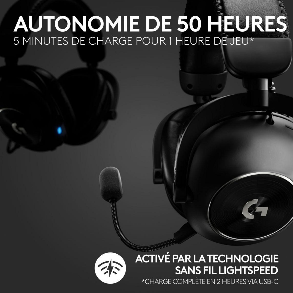 Logitech Casque gamer G PRO X 2 Lightspeed - Noir