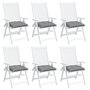 VIDAXL Coussins de chaise 6 pcs gris 40x40x7 cm tissu oxford