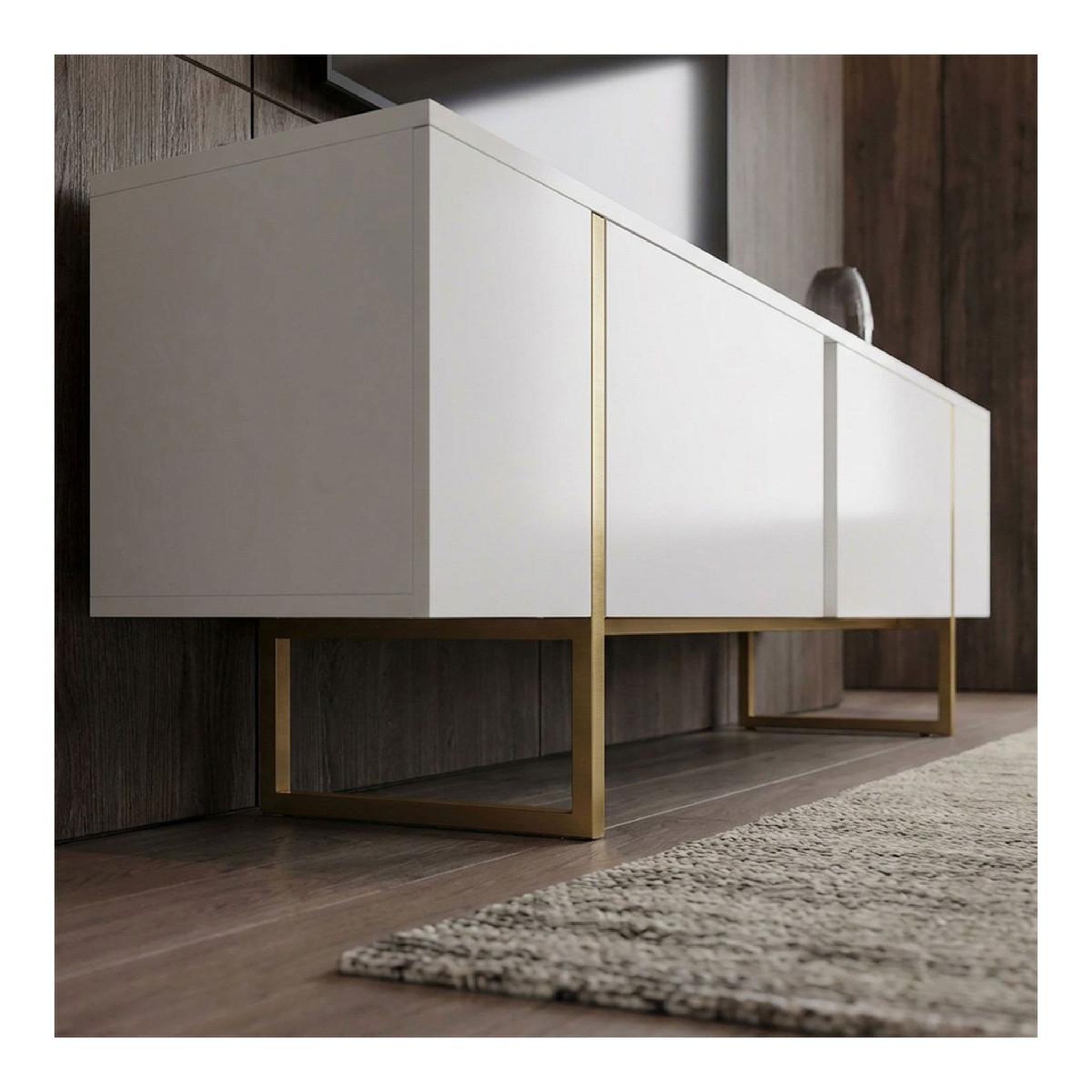 Voir la diapositive 6 : Paris Prix Meuble tv 2 portes  valentin  180cm blanc & or