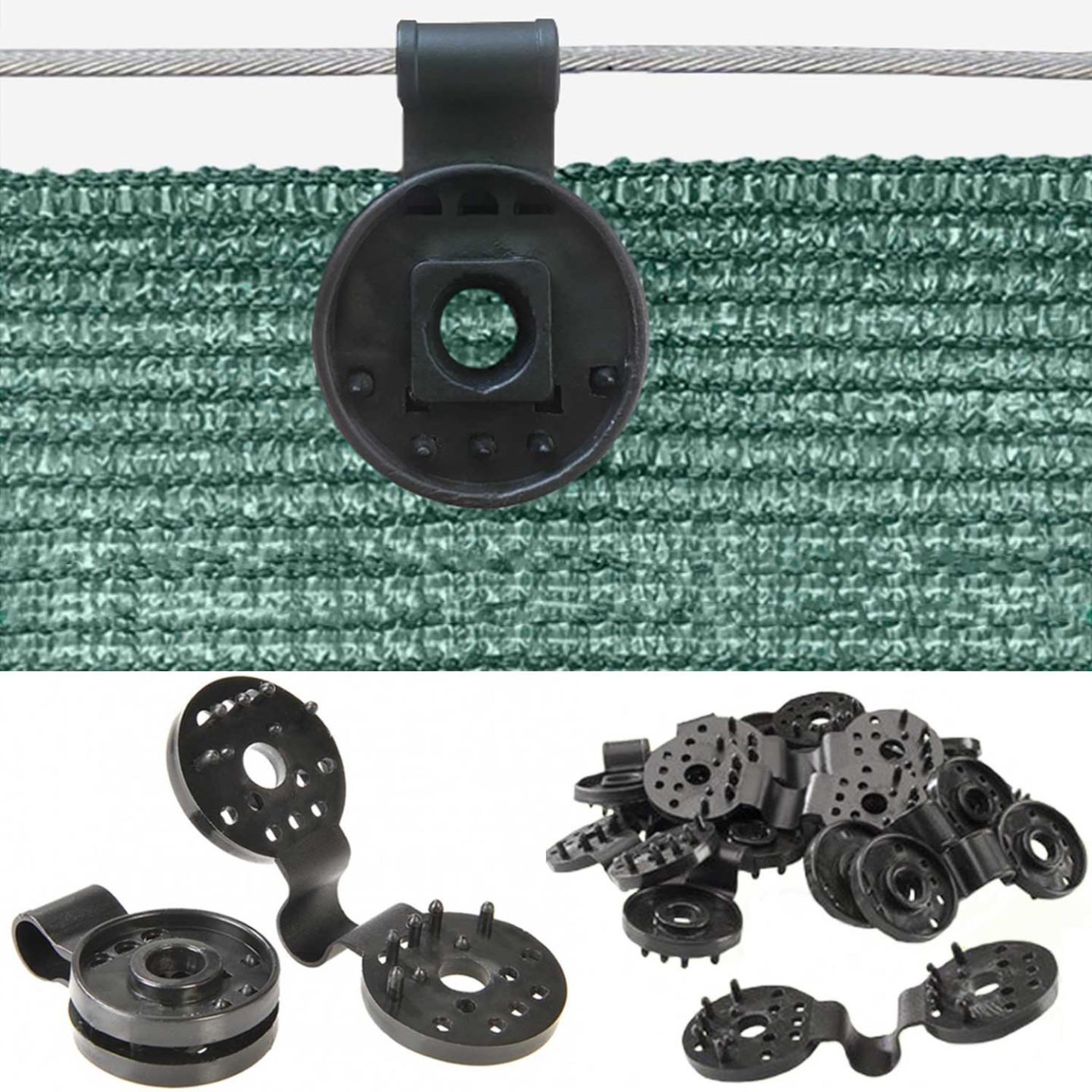 Voir la diapositive 3 : ID MARKET Lot de 20 clips de fixation pour brise vue