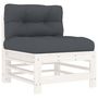 Voir la diapositive 5 : VIDAXL Salon de jardin 8 pcs avec coussins blanc bois massif