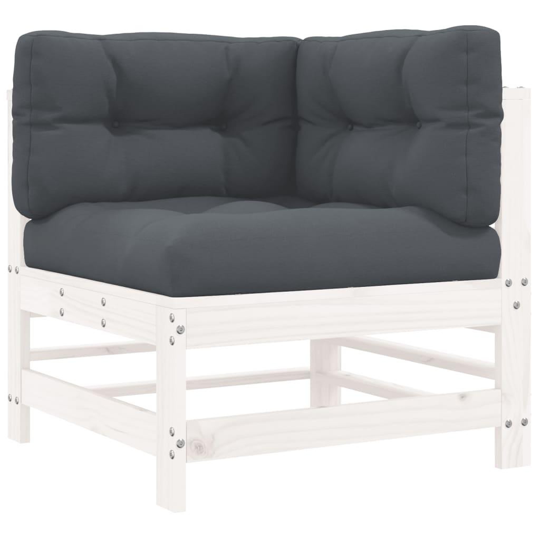 Voir la diapositive 5 : VIDAXL Salon de jardin 6 pcs avec coussins blanc bois massif