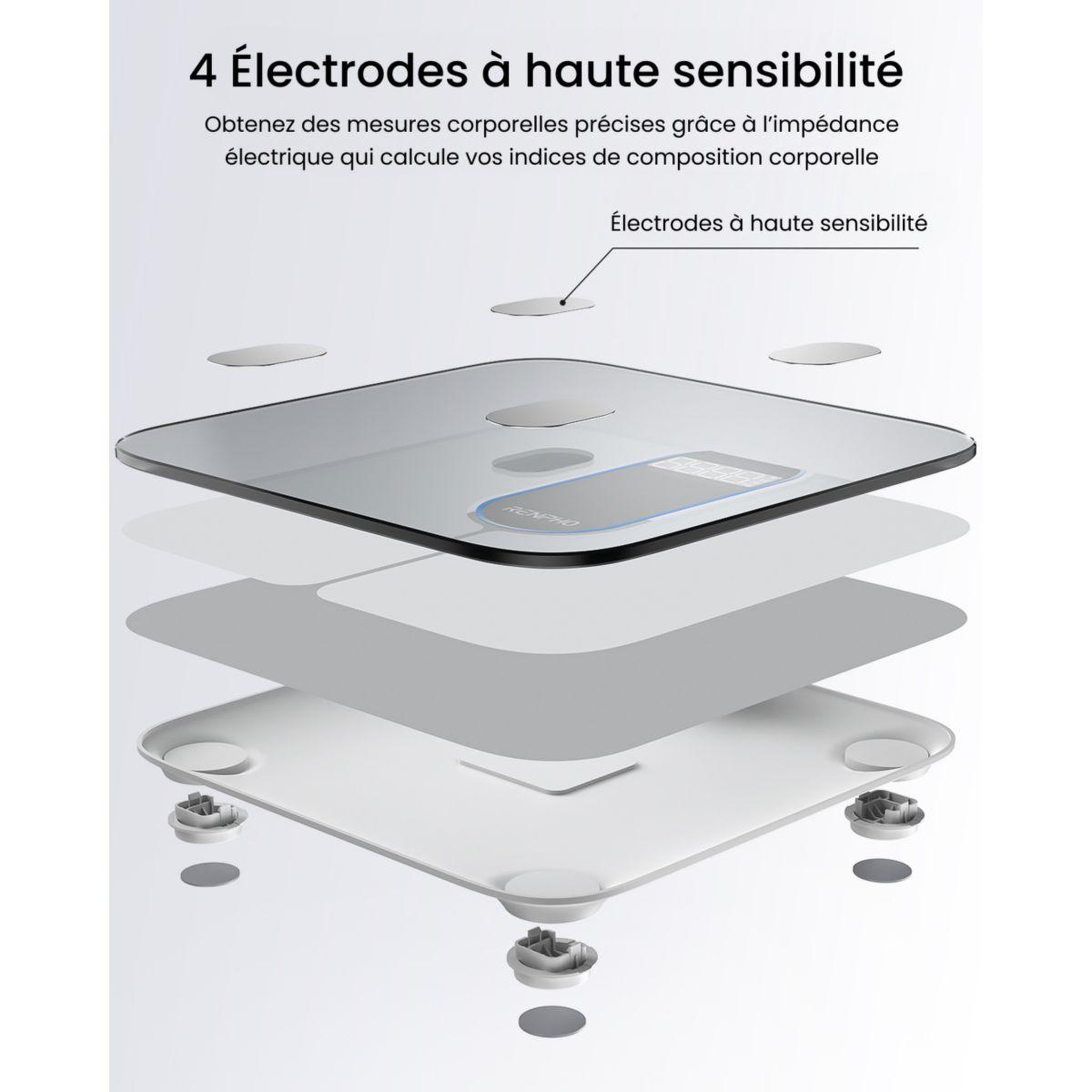 Voir la diapositive 5 : RENPHO Pèse personne connecté elis 1c verre trempé, bluetooth, max. 180 kg, connecté, 13 données corporelles