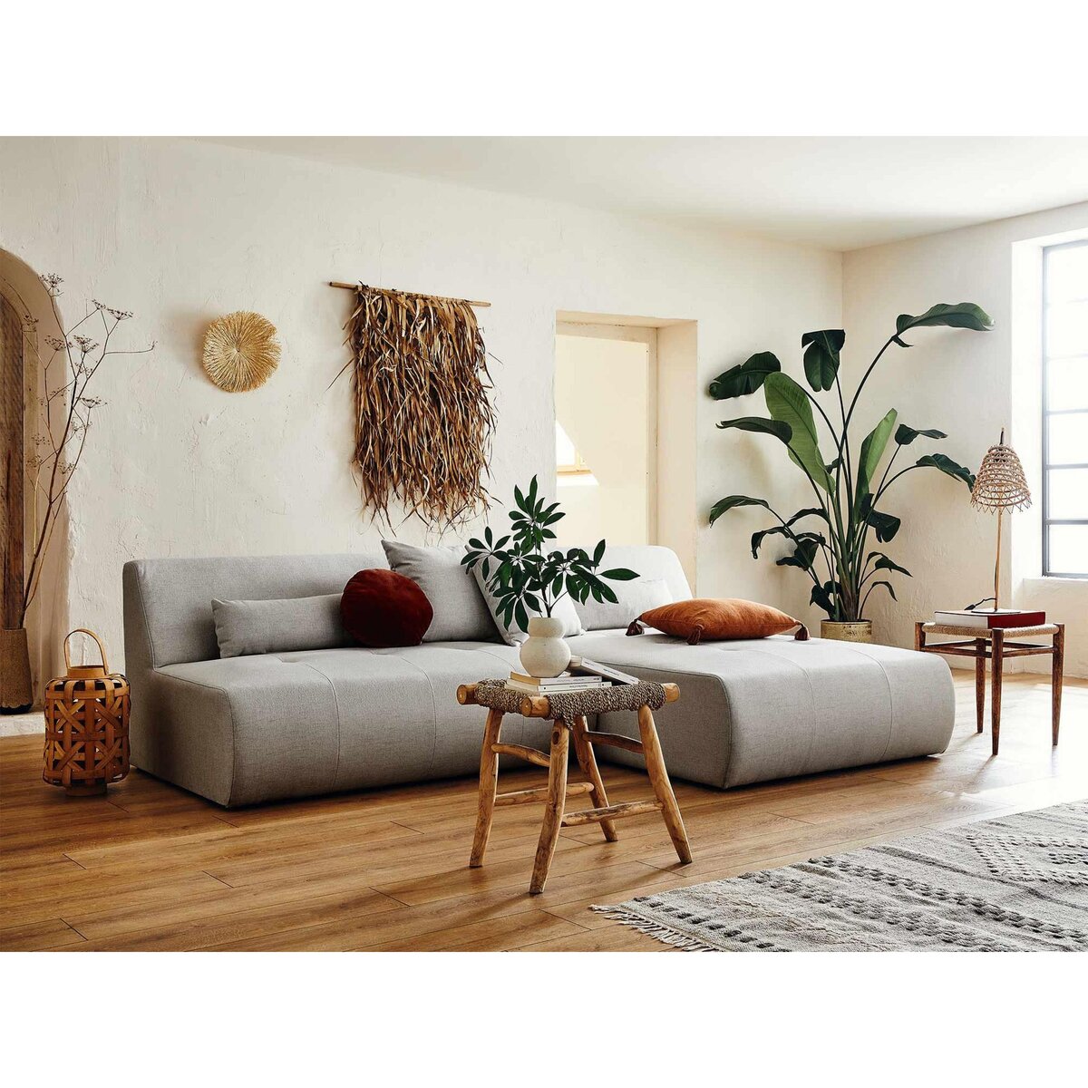 LISA DESIGN Onyx - canapé modulable d'angle réversible 4 places - en tissu