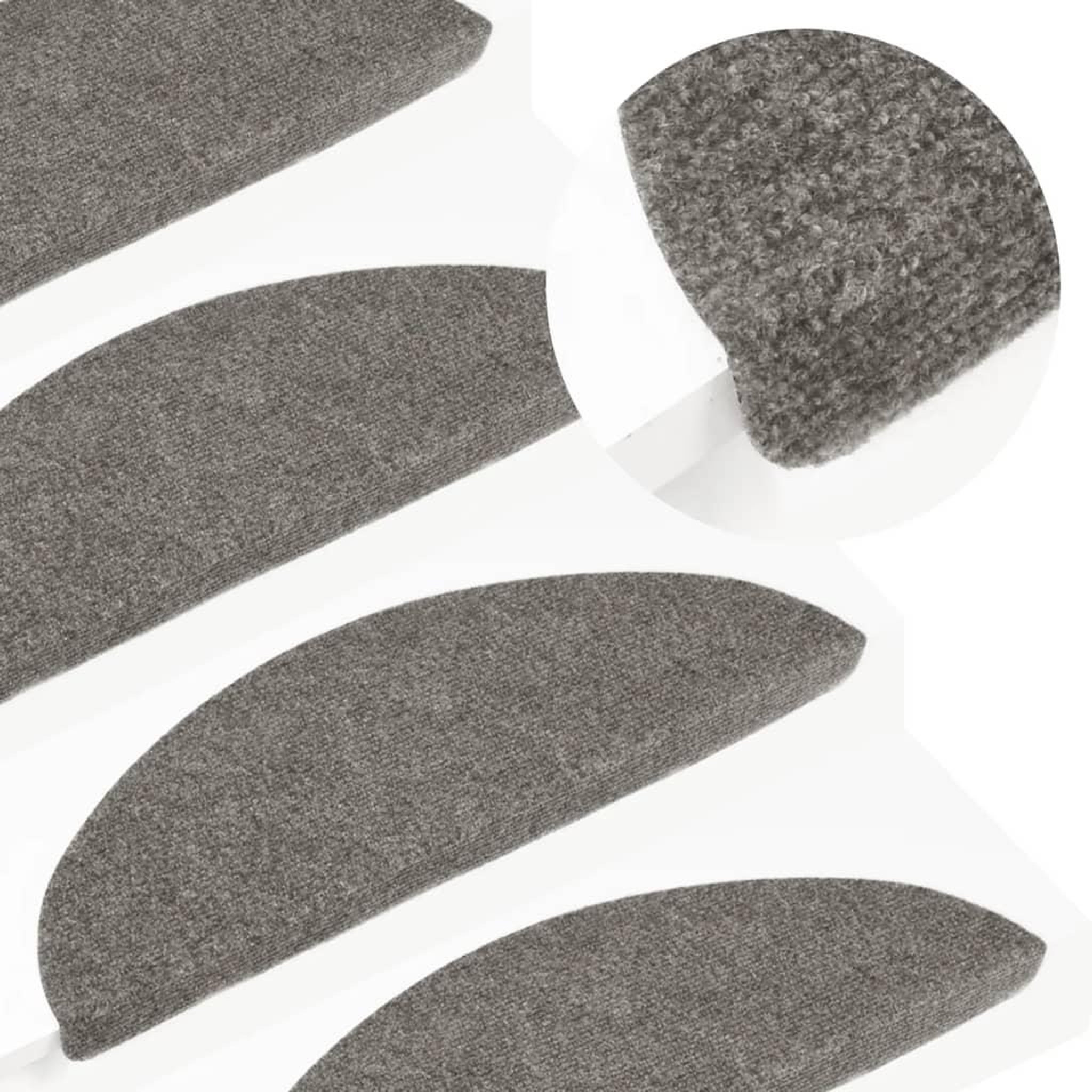 Voir la diapositive 1 : VIDAXL Tapis d'escalier auto-adhesifs 10 pcs gris 65x22,5x3,5 cm