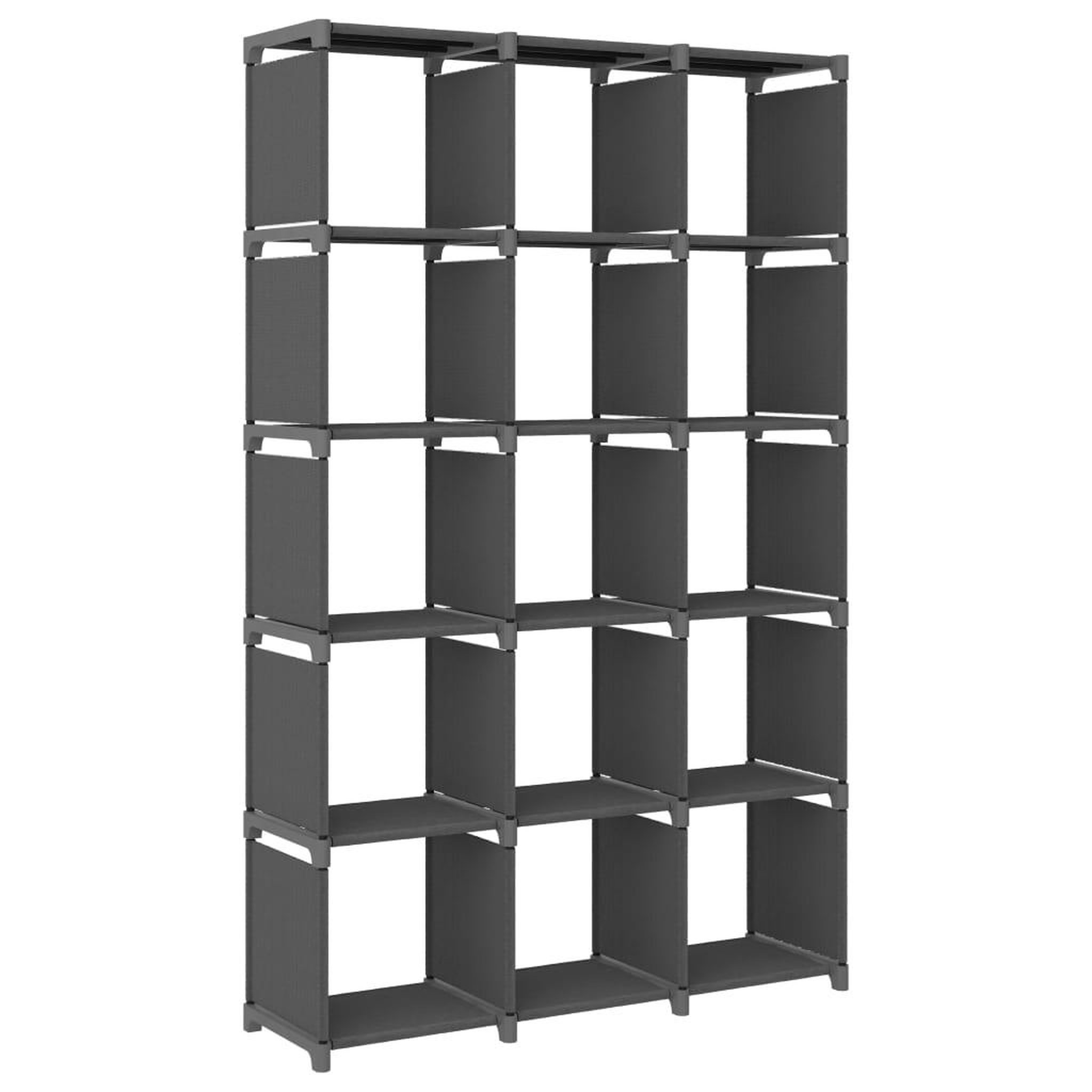 Voir la diapositive 1 : VIDAXL Etagere d'affichage 15 cubes Gris 103x30x175,5 cm Tissu