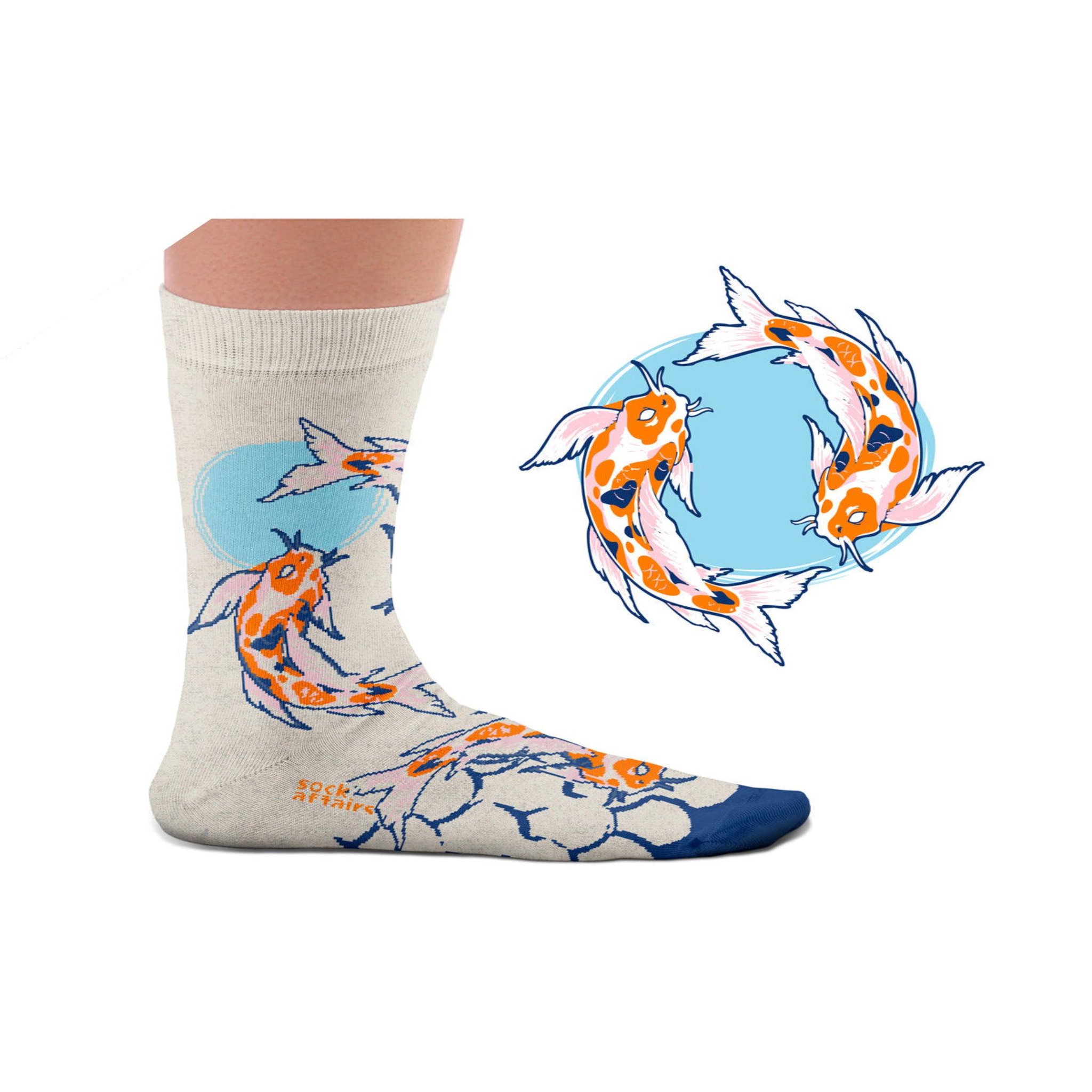 Voir la diapositive 2 : SOCK AFFAIRS Chaussettes tatouage carpes koï