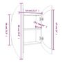 Voir la diapositive 6 : VIDAXL Armoire de salle de bain miroir rond et LED Gris 54x54x17,5 cm