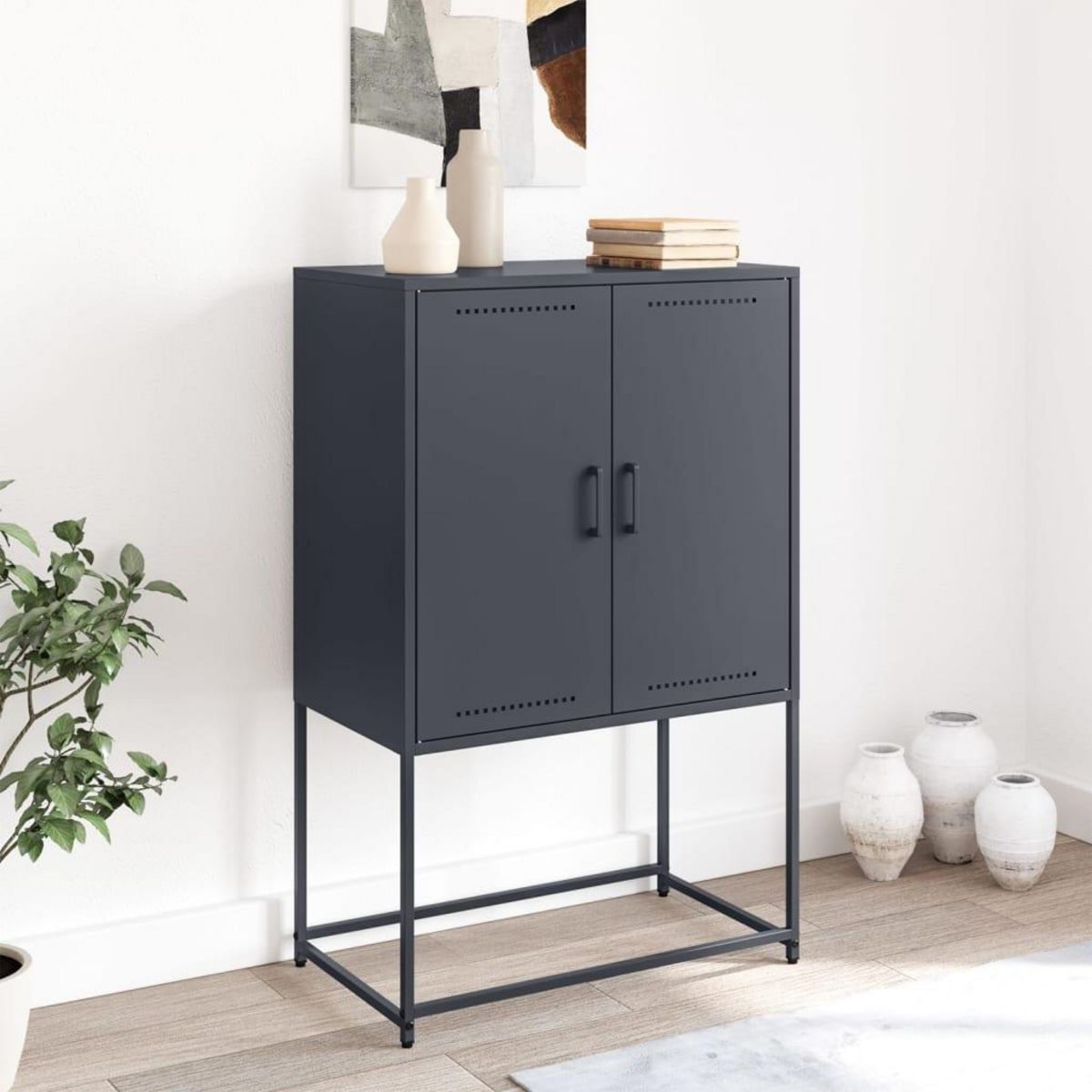 VIDAXL Buffet haut anthracite 68,5x38,5x107 cm acier