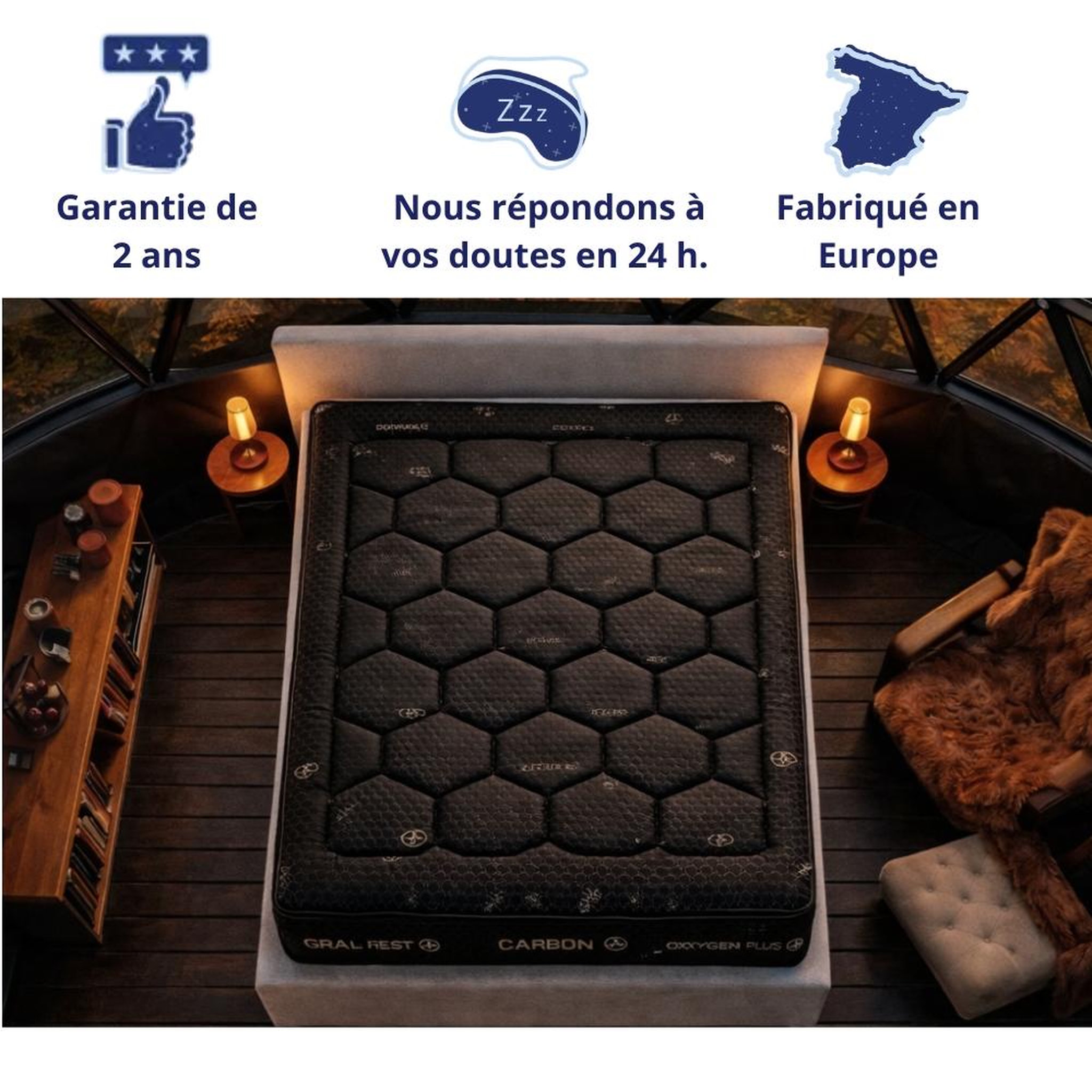 Voir la diapositive 5 : DAGOSTINO HOME Matelas - 30cm Epaisseur - Mousse HR Très Ferme | Double Face (Été/Hiver) | Soutien Équilibré, Parfait et Tonique